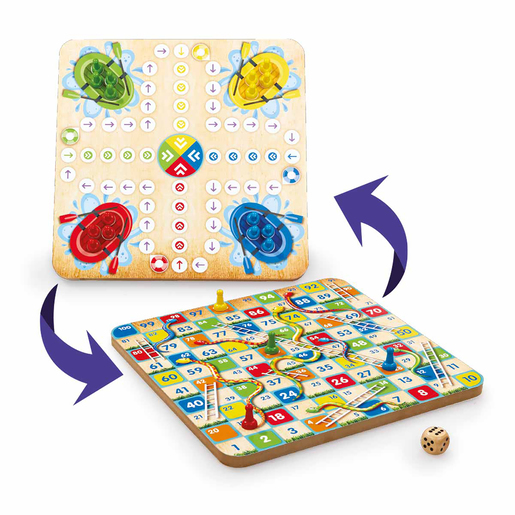 "Addo Games Wooden Snakes, Ladders & Ludo"