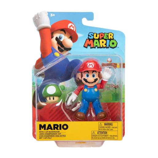 Super Mario 10cm Figure - Mario With 1 up Mushroom