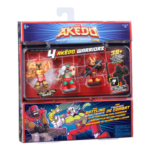 "Akedo Ultimate Arcade Warrior Collectors 4pk - Battlemax, Loco Grande & Mizuchi 3.5' Action Figures"