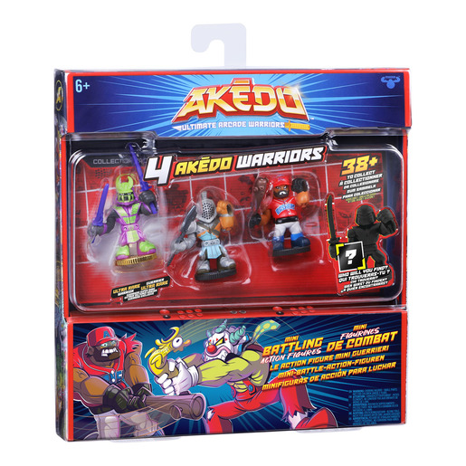 "Akedo Ultimate Arcade Warrior Collectors 4pk - Twinfang, Slam Granderson & Aximus 3.5' Action Figures"
