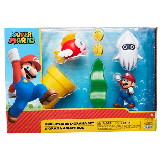 Super Mario Underwater 2.5' Figure Diorama Play Set