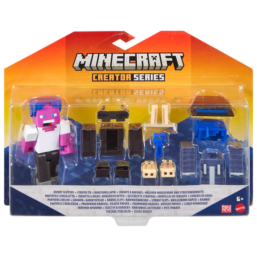 Minecraft Creator Series Bunny Slippers and Striped Tie Figure