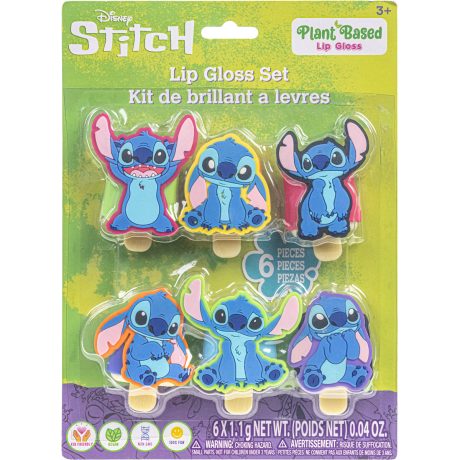 Set shkëlqyes buzësh Disney Stitch, 6 copë
