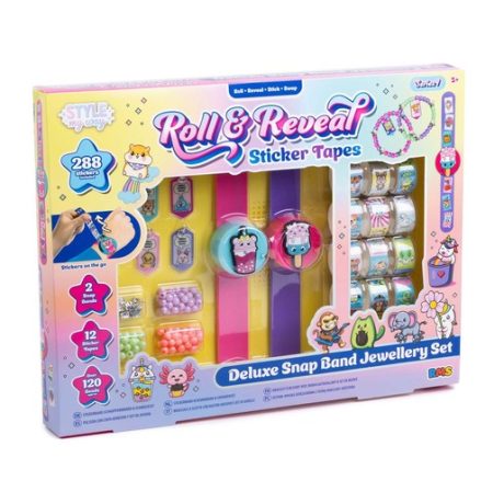 Roll and Reveal Sticker Tapes Deluxe – Set Kreativ me Byzylyk Snap dhe Shirita Ngjitës